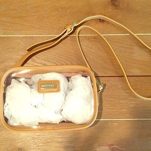 Savvy Root Clear Gameday Purse- Tan